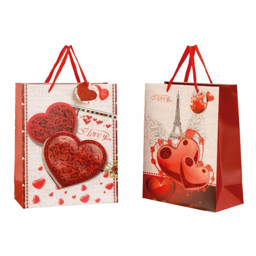Zeige Details für Geschenktüte "Herzen mit Glitzer" 26 x 32 x 12 cm Bild von Geschenktüte "Herzen mit Glitzer" 26 x 32 x 12 cm