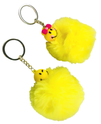 Zeige Details für Schlüsselanhänger Smiley mit Puschel Bild von Schlüsselanhänger Smiley mit Puschel