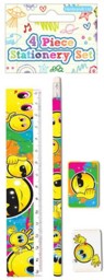 Zeige Details für 4-teiliges Smiley Schreibset Bild von 4-teiliges Smiley Schreibset