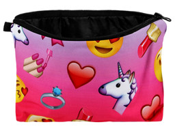 Zeige Details für Kosmetiktasche mit Motiv Einhorn & Emoticon multicolor Bild von Kosmetiktasche mit Motiv Einhorn & Emoticon multicolor