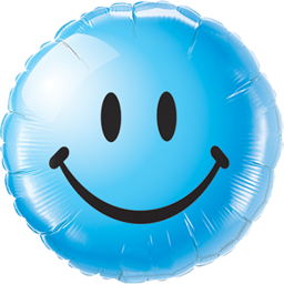 Zeige Details für Smiley Face blau 18in/45cm Bild von Smiley Face blau 18in/45cm