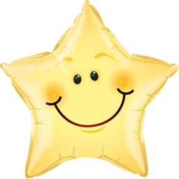 Zeige Details für Folienballon Stern Smiley Face 20in/50cm Bild von Folienballon Stern Smiley Face 20in/50cm