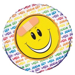 Zeige Details für Folienballon "Get well soon" Smiley 18in/45cm Bild von Folienballon "Get well soon" Smiley 18in/45cm