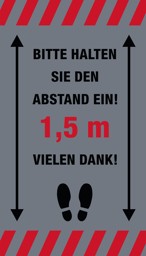 Zeige Details für NOVUS Hinweismatte SMART 85 x 150 cm "Abstand 1,5 Meter" Bild von NOVUS Hinweismatte SMART 85 x 150 cm "Abstand 1,5 Meter"