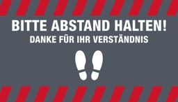Zeige Details für NOVUS Hinweismatte SMART 150 x 85 cm "Abstand halten" Bild von NOVUS Hinweismatte SMART 150 x 85 cm "Abstand halten"