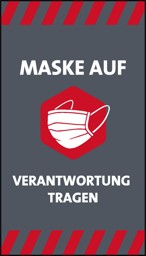 Zeige Details für NOVUS Hinweismatte SMART 85 x 150 cm "Maske auf" Bild von NOVUS Hinweismatte SMART 85 x 150 cm "Maske auf"