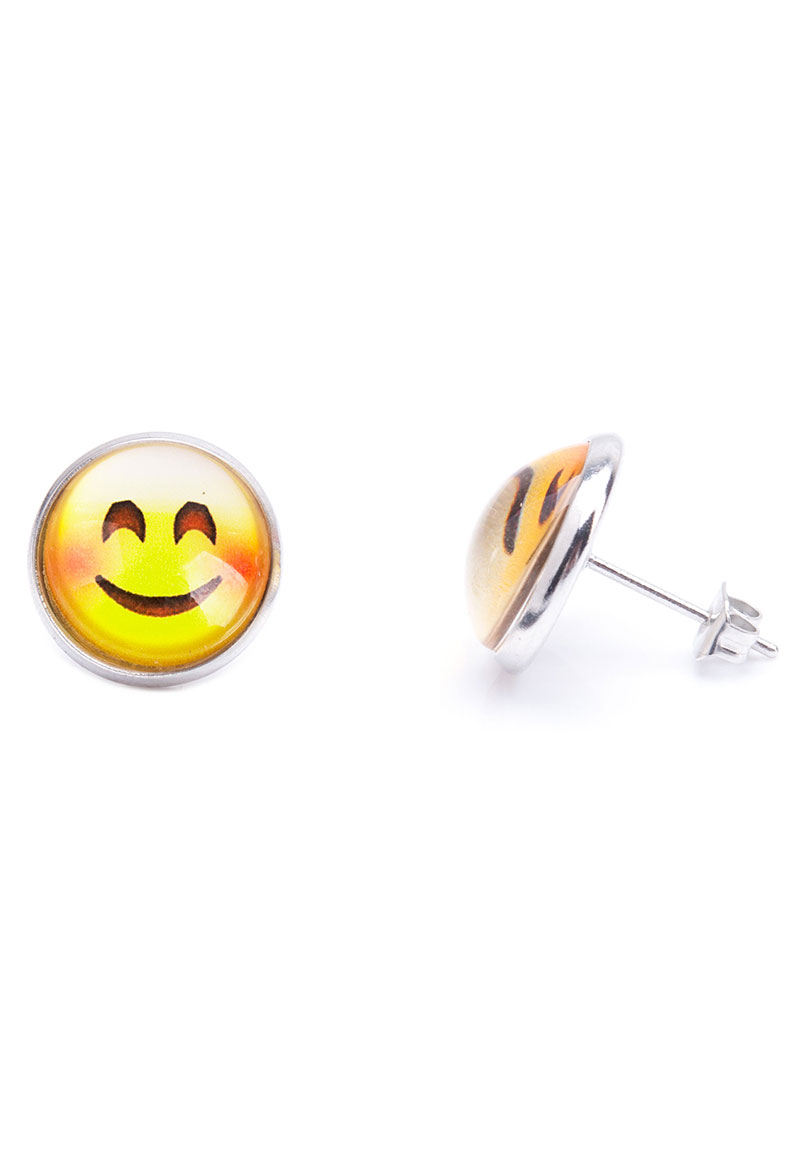 Bild von Metall Ohrstecker mit Smiley