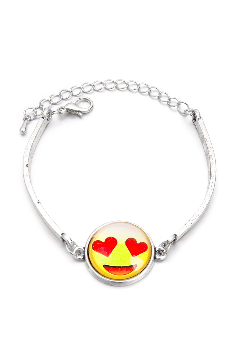 Bild von Armband gelb mit Smiley