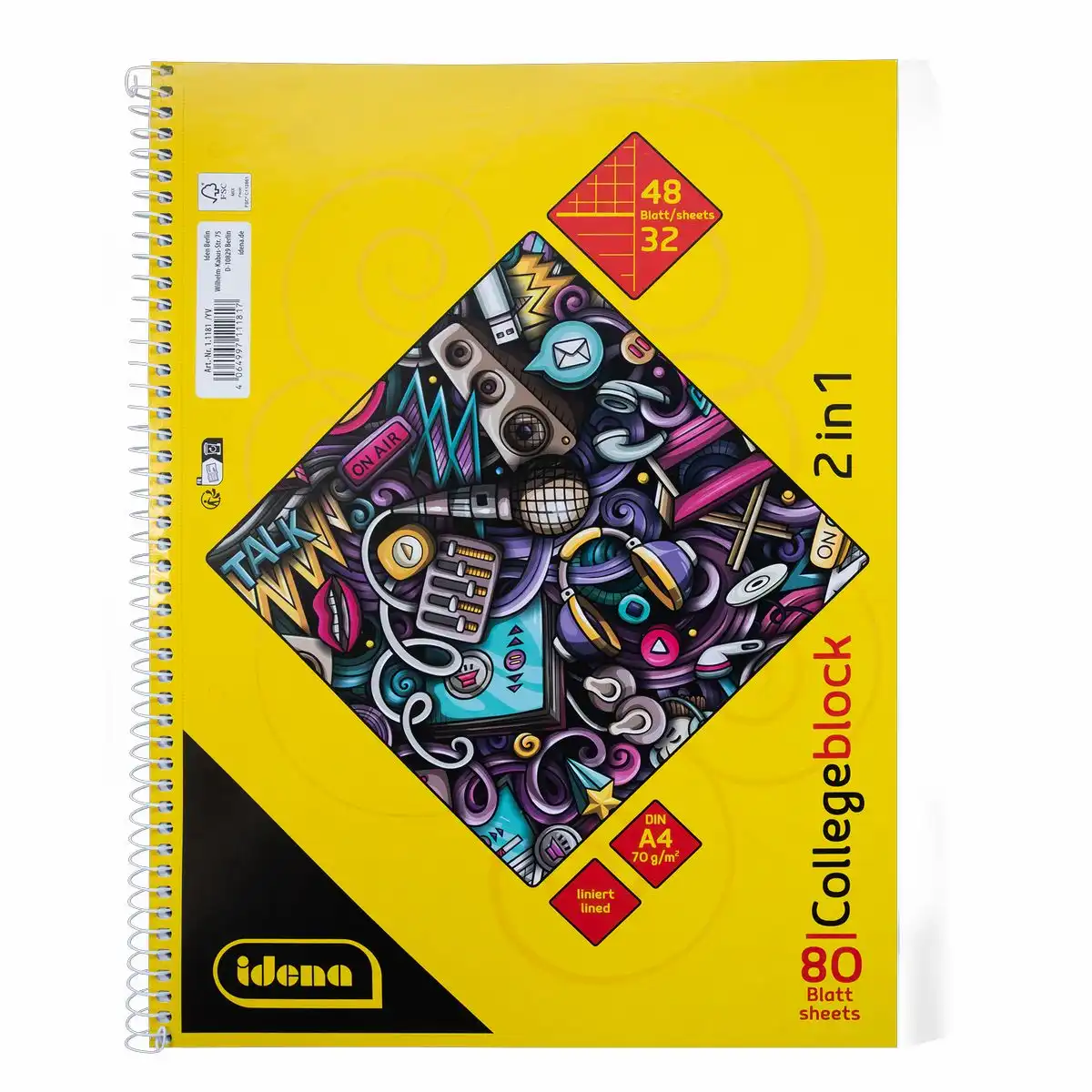 Bild von IDENA Collegeblock 2in1 