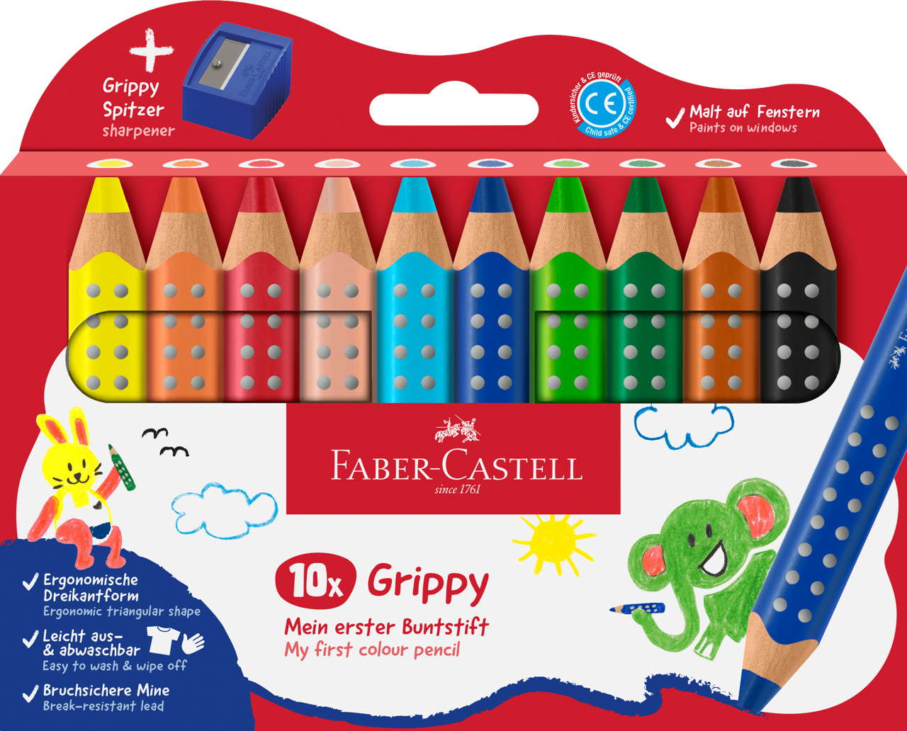 Bild von FABER CASTELL Buntstift Grippy, 10er Set mit Spitzer