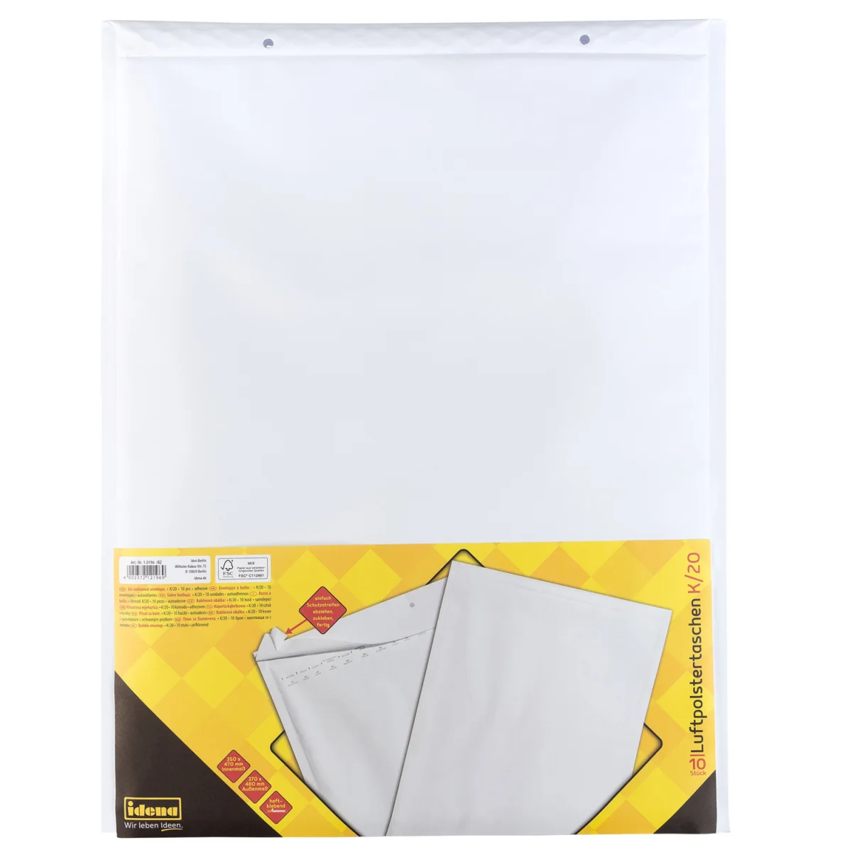 Bild von IDENA Luftpolstertaschen K/20 haftklebend weiß
