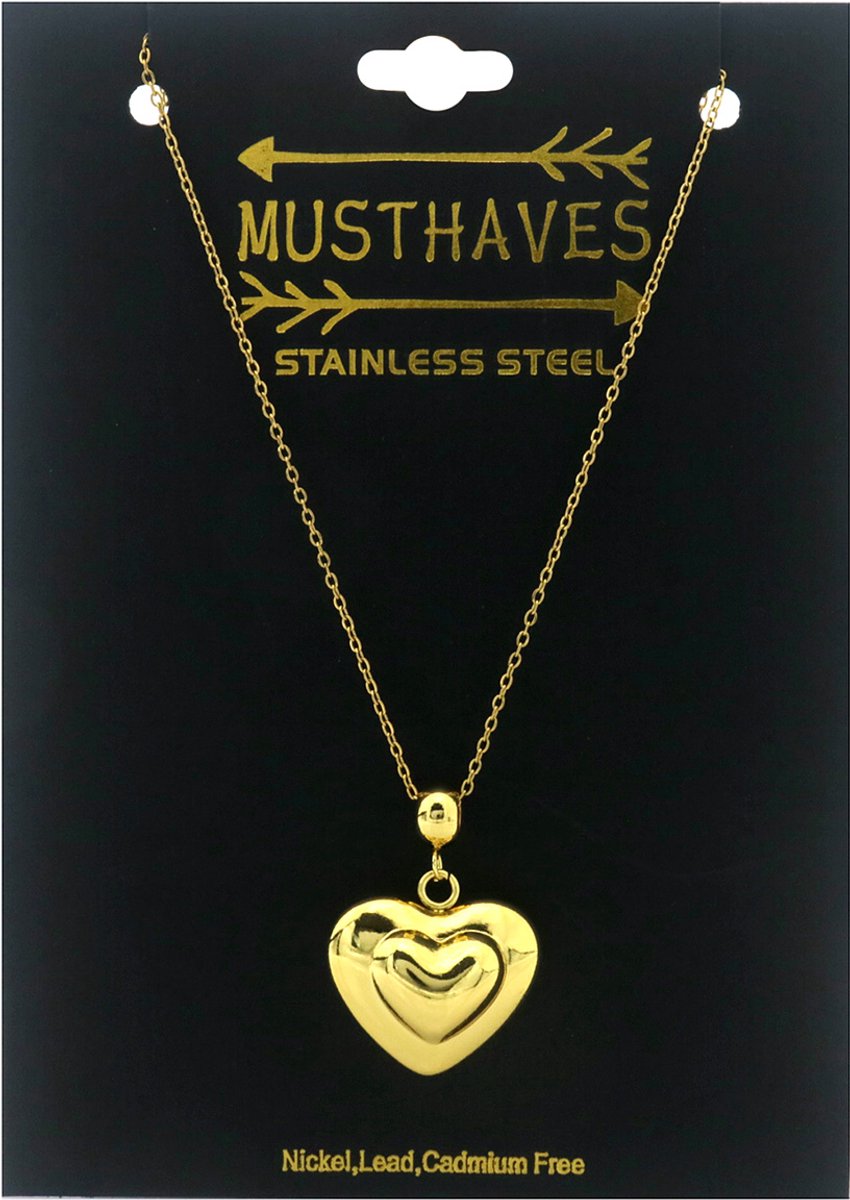 Bild von Halskette gold im Herzdesign, 40 - 45 cm