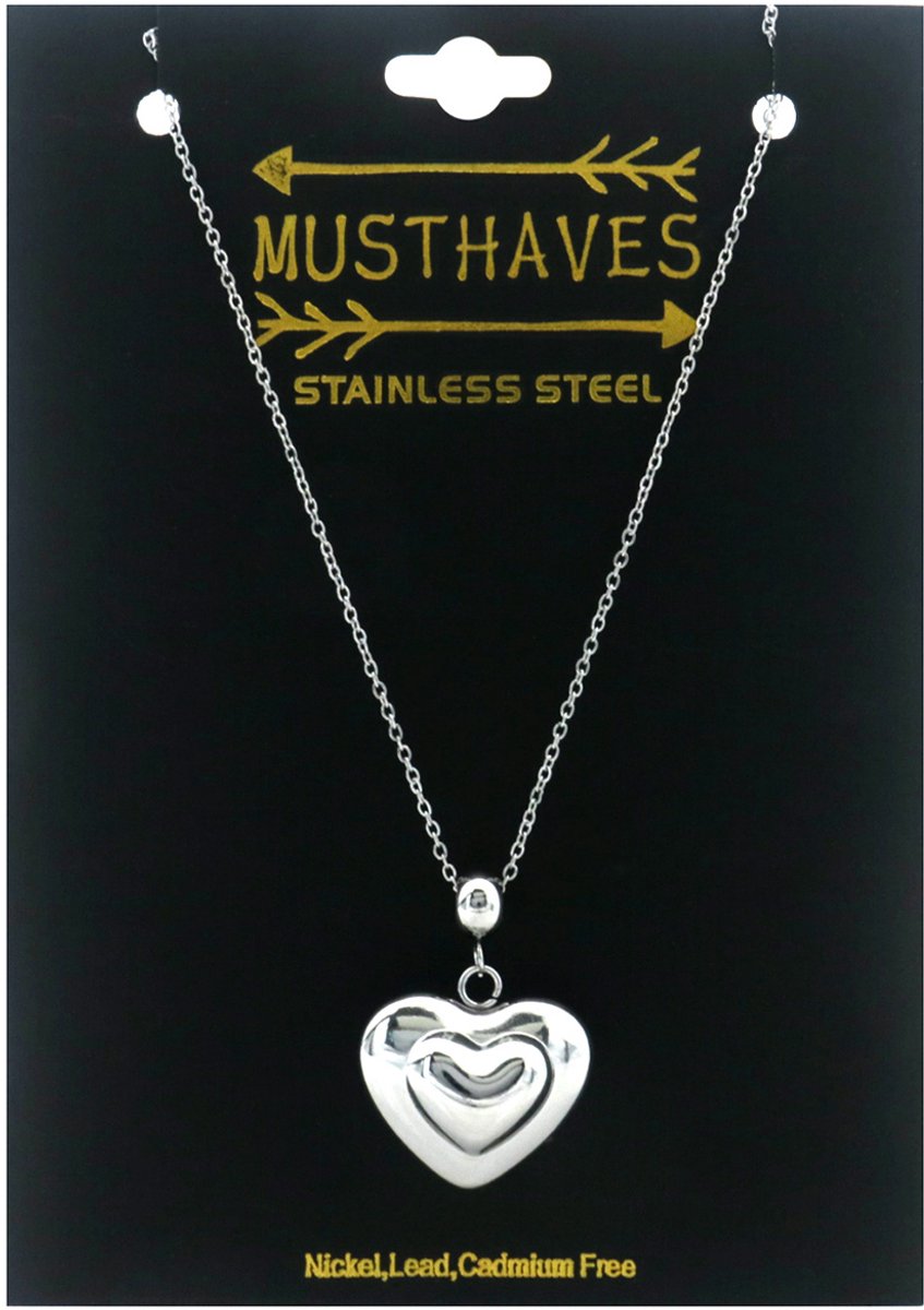 Bild von Halskette silber im Herzdesign, 40 - 45 cm