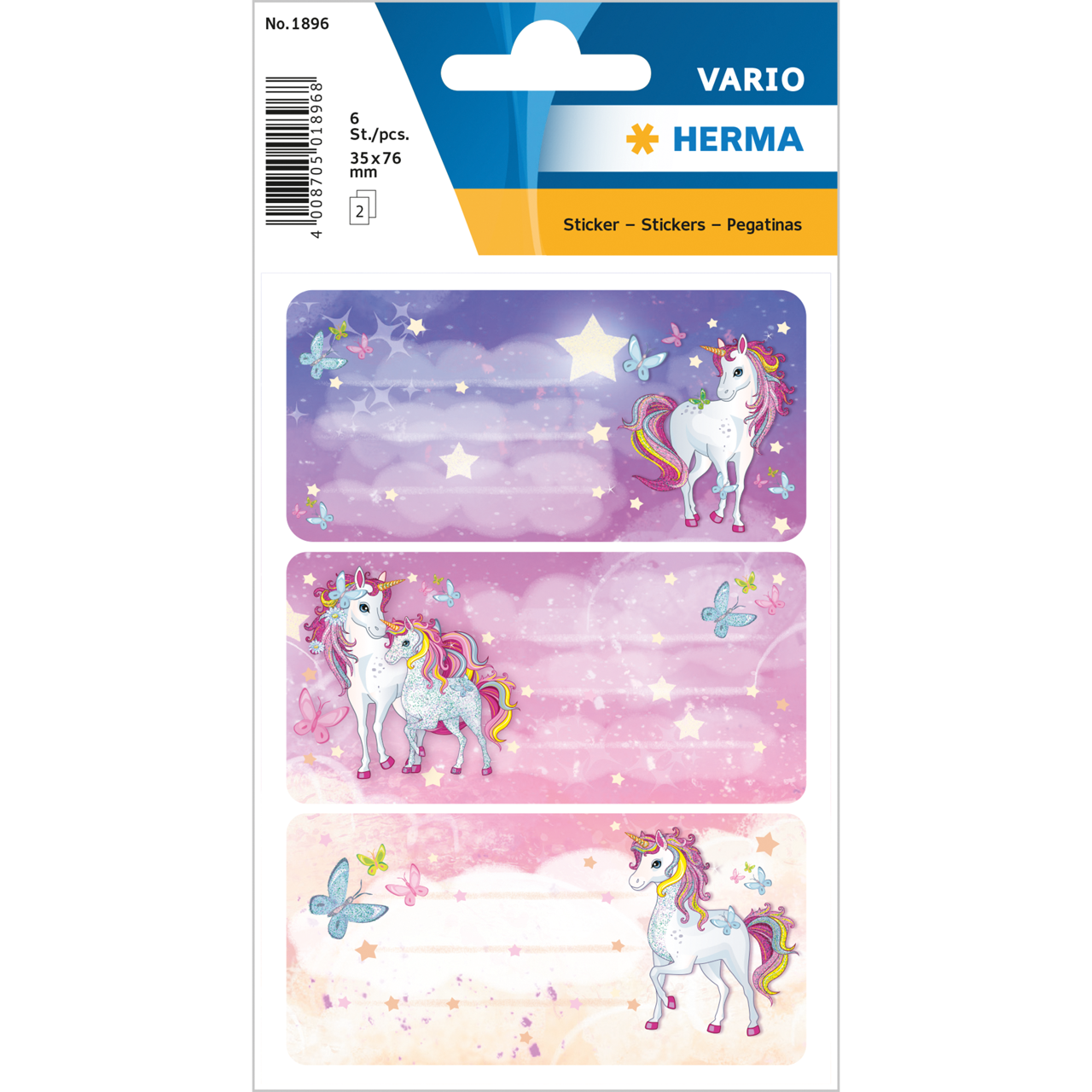 Bild von HERMA Schuletiketten Einhorn Best Friends
