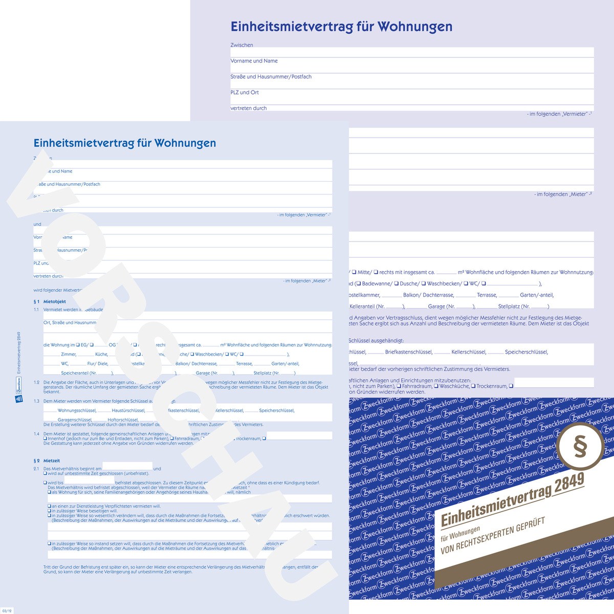 Bild von Avery Zweckform 2849 Einheitsmietvertrag für Wohnungen, A4