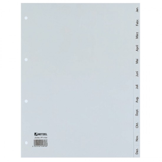 Bild von HETZEL Plastikregister Jan-Dez, A4