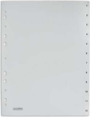 Bild von proOFFICE Kunststoff-Register 1-12, A4