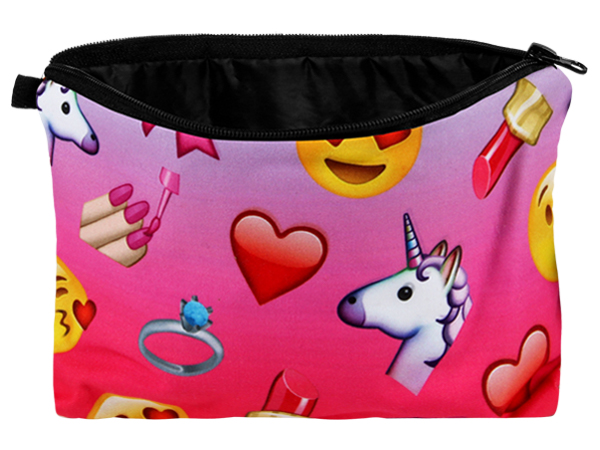 Bild von Kosmetiktasche mit Motiv Einhorn & Emoticon multicolor